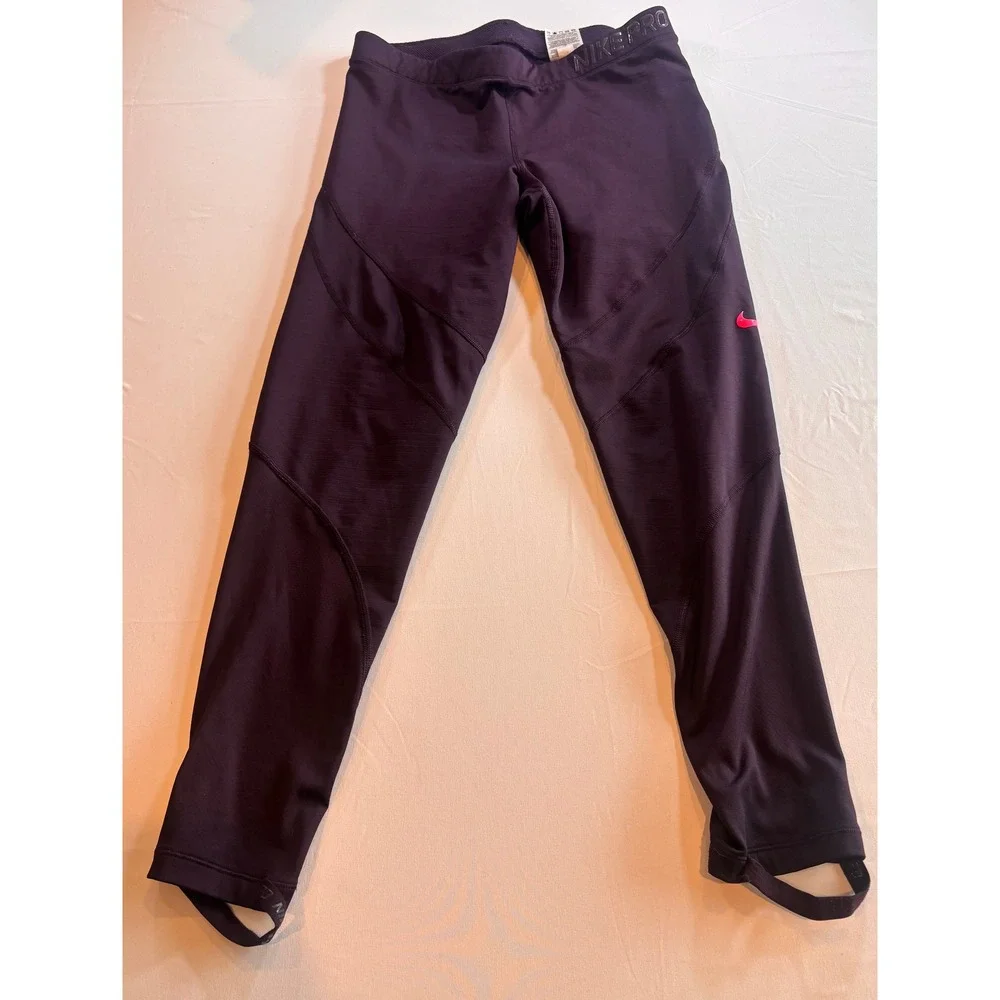 Nike Pro Hyperwarm Women Purple Stirrup Training Leggings AR4733-670 XL